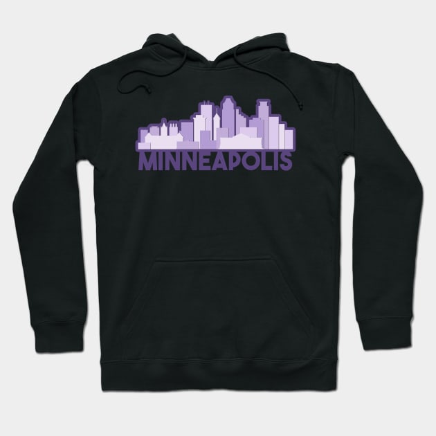 Purple Minneapolis Skyline Hoodie by sydneyurban